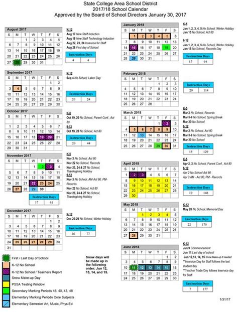 Academic Calendar Penn State Sandi Valerie