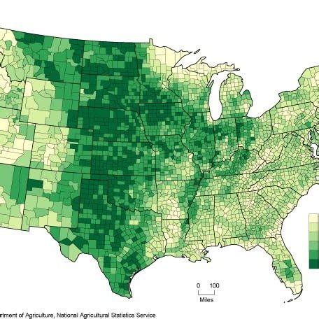 Acres Of Land In Farms As Percentage Of Land Areas In Acres 2007 The