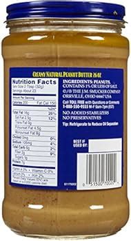 Adams Peanut Butter Creamy Nutrition Facts