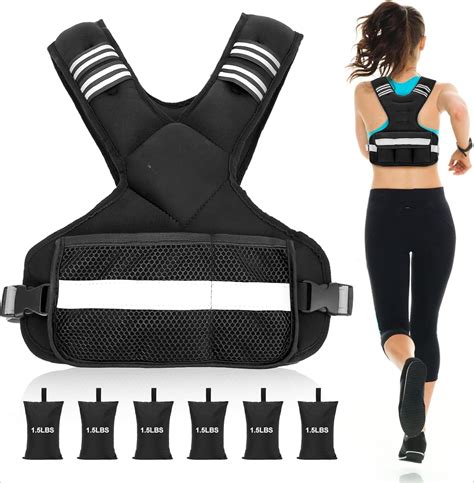 Adjustable Weighted Vest 8 20Lb Reflective Strength Training Vest For Men Women Kids 8Lb To 20Lb Weighted Workout Vest
