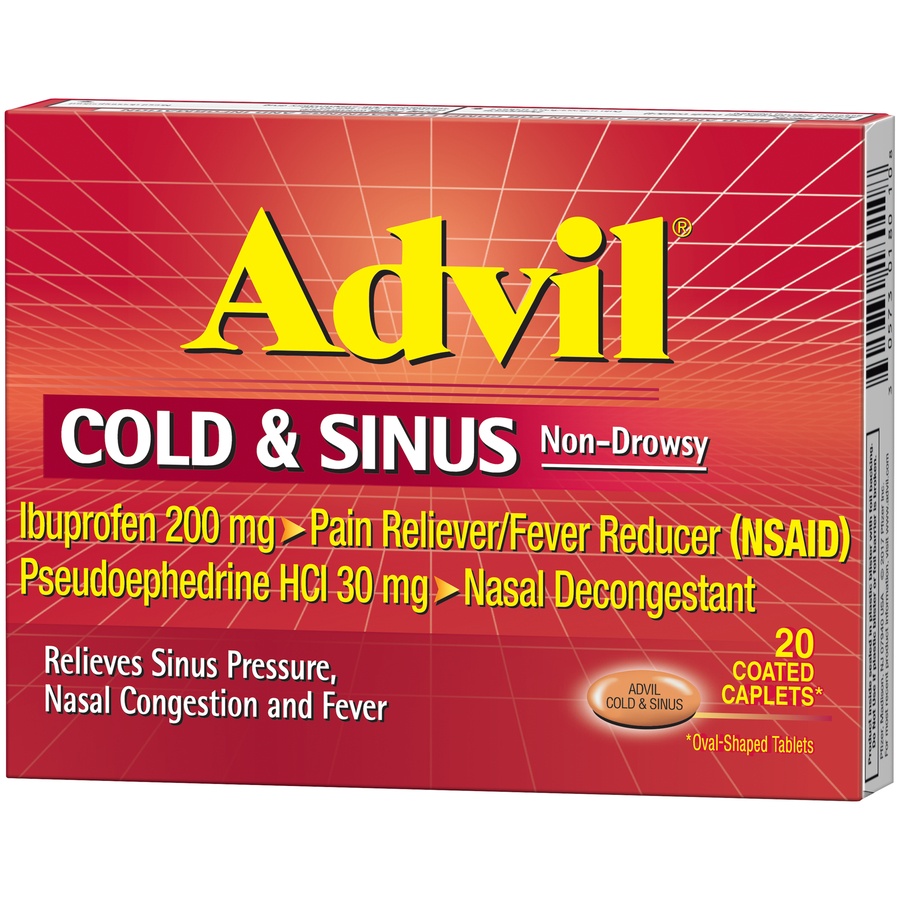 Advil Cold Sinus 40 Count Non Drowsy Pain Reliever Fever Reducer