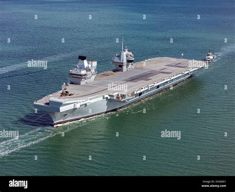 Aerial View Of The Royal Navy Aircraft Carrier Hms Queen Elizabeth R08