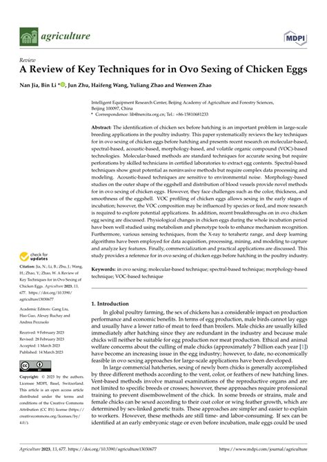 Agriculture Free Full Text A Review Of Key Techniques For In Ovo Agriculture Free Full Text A Review Of Key Techniques For In Ovo
