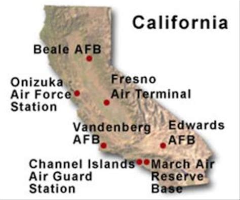 Air Bases California Map Locations Of Dod Installations In California