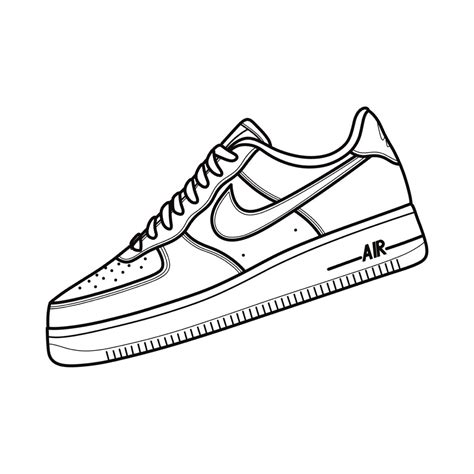 Air Force 1 Outline Printable Wall Art Sneaker Print Etsy Uk