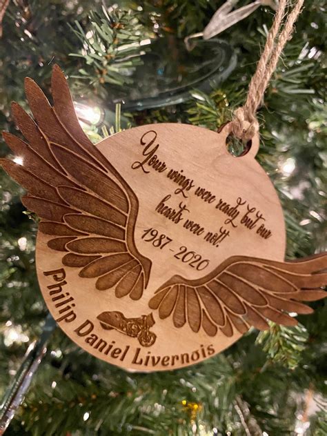 Alas Para Arbol De Navidad Your Wings Were Ready Our Hearts Were Not Ornament Gold Your Wings Were Ready But My Heart Was Not Necklace