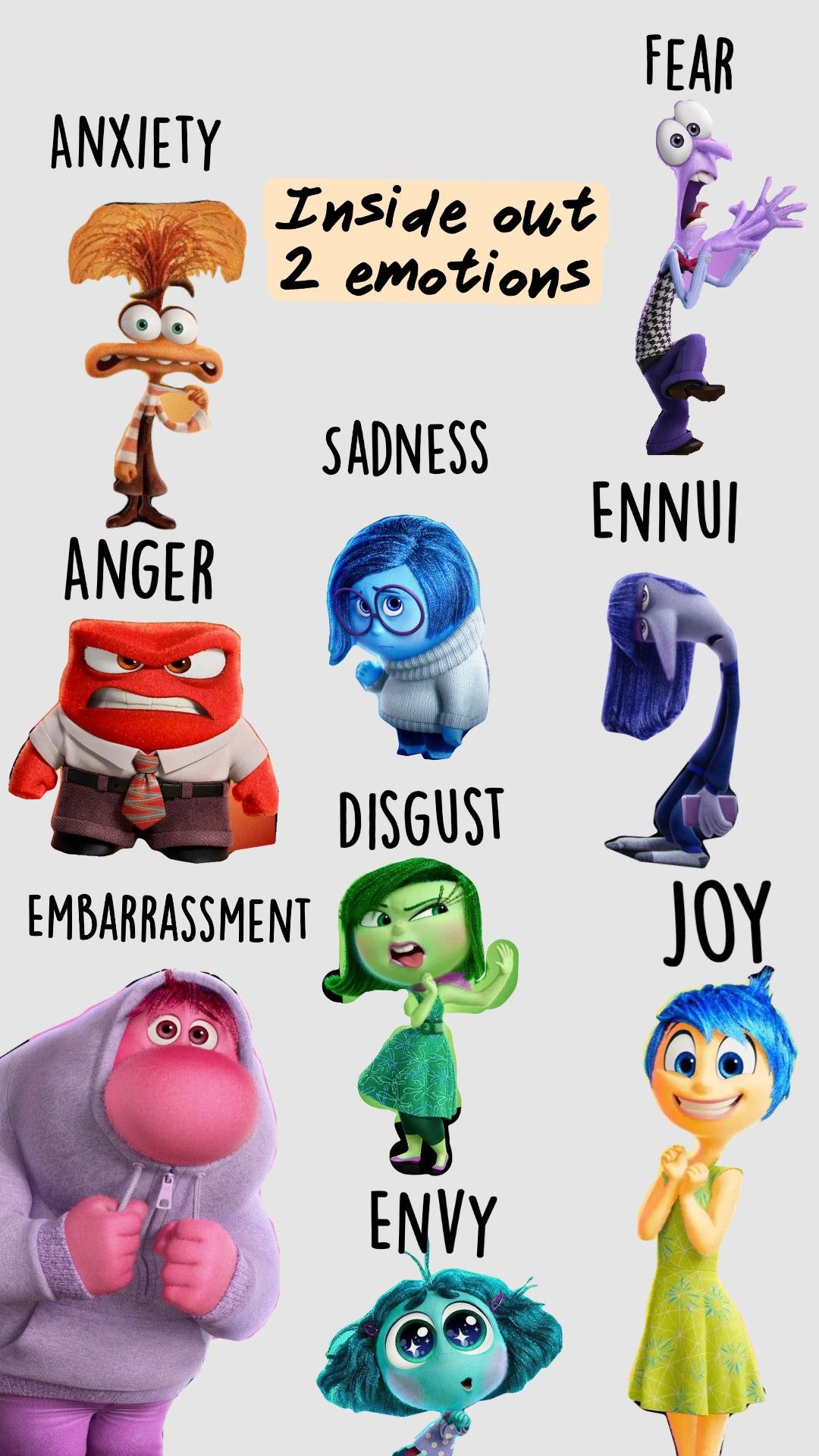All Inside Out 2 Emotions