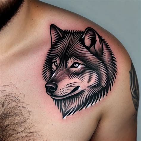 Alpha Male Wolf Shoulder Tattoo