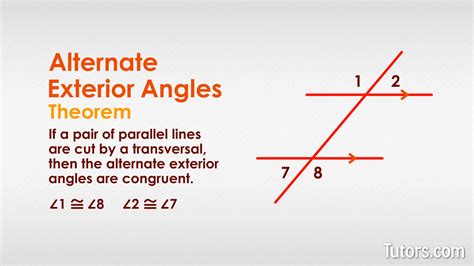 Alternate Exterior Angles Definition Theorem Examples Video