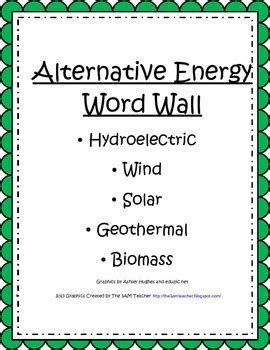 Alternative Energy Word Wall