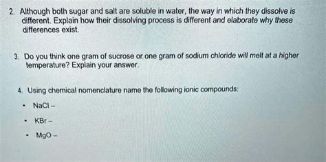 Although Both Sugar And Salt Are Soluble In Water The Way In Which