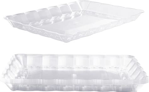 Amazon Com 12 Pack Serving Trays And Platters Disposable White Plastic