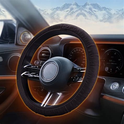Amazon Com 12V Heated Steering Wheel Cover Breathable And Warm Steering Wheel Cover Comfortable Car Steering Wheel Heated Protector Cover Steering Wheel Protector For Winter 1 Pack Black Automotive