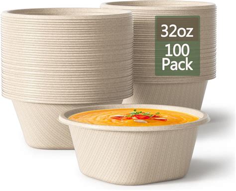 Amazon Com 24Oz Disposable Soup Bowls 50 Pack Paper Bowls Large