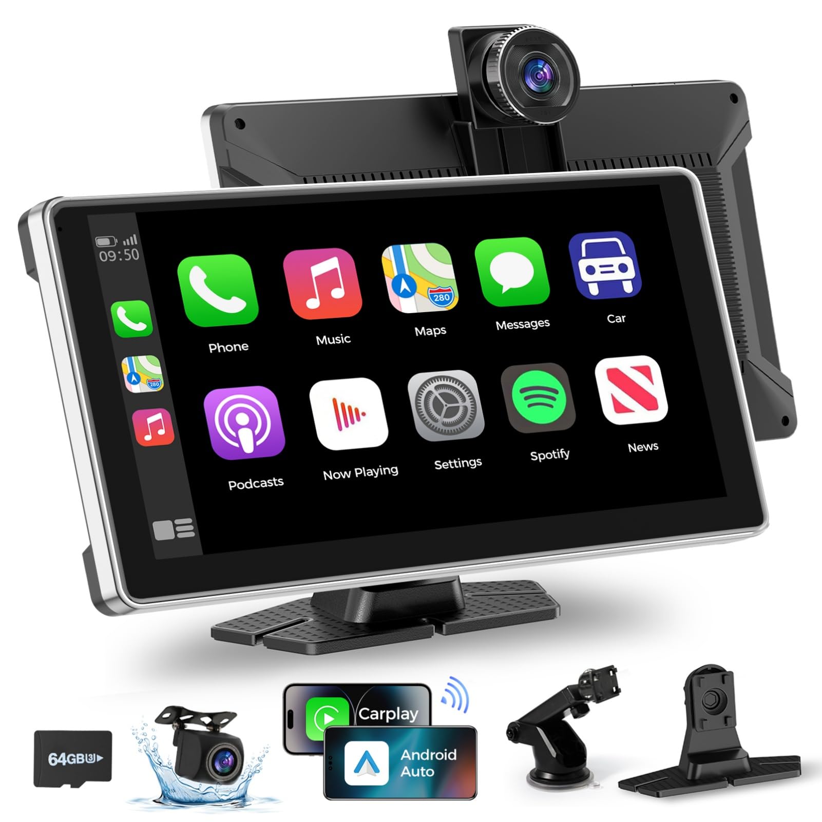 Amazon Com 9 Inch Hd Portable Wireless Carplay Screen For Car