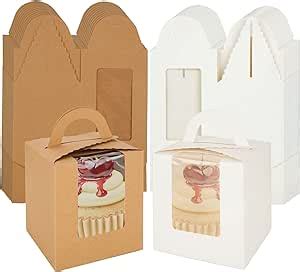 Amazon Com Akolafe 100Set Brown Amp White Cupcake Boxes Individual Amazon Com Akolafe 100Set Brown Amp White Cupcake Boxes Individual