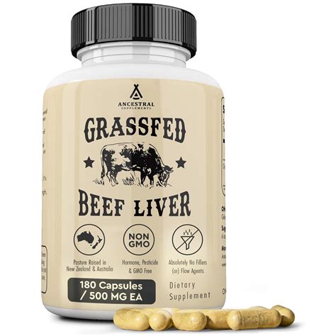 Amazon Com Ancestral Supplements Grass Fed Beef Liver 180 Capsules Supports Energy Production Detoxification Digestion Immunity And Full Body Wellness Non Gmo Freeze Dried Liver Health Supplement Health Household