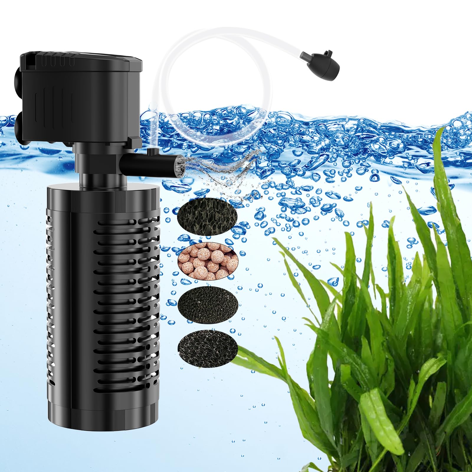 Amazon Com Aquamiracle True 4 Stage Fish Tank Filter In Tank