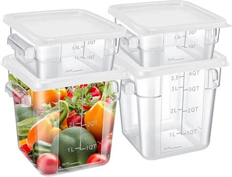 Amazon Com Barydat 4 Pcs Food Storage Container With Lids 2Qt And 4Qt