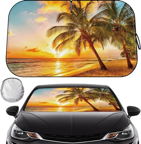 Amazon Com Car Windshield Sun Shade Reflector Sunshade Offers Ultimate Protection For Car Interior Cool Reflective Sun Blocker Fits Small Sedans Mini Suvs Automotive
