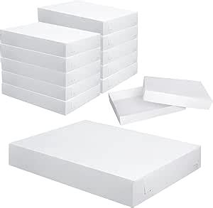 Amazon Com Chivertion 12 Pack Full Sheet Cake Box 26 X 18 X 4 Inch Non Window Bakery Tray Full Sheet Cup Cake Box For Party Bread Display Kitchen Bakery Home Birthday White