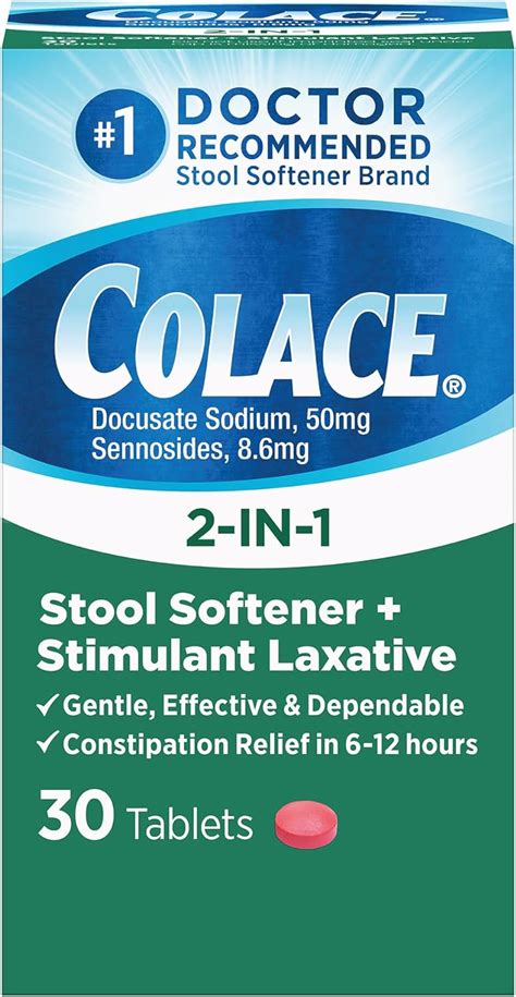 Amazon Com Colace 2 In 1 Stool Softener Plus Stimulant Laxative For