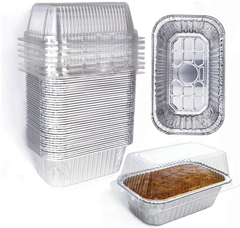 Amazon Com Disposable Mini Loaf Pans With Lids Bakeware Set 1Lb 30