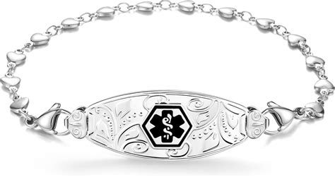 Amazon Com Divoti Custom Engraved Medical Alert Bracelets For Women