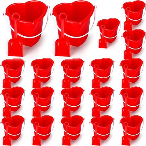 Amazon Com Domensi 20 Set 6 Inch Sand Buckets And Shovels Bulk Heart