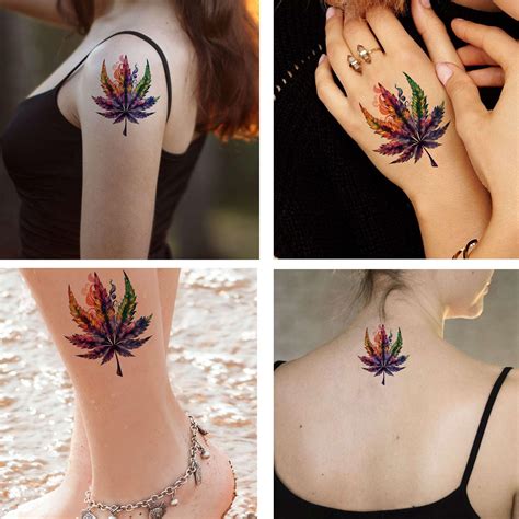 Amazon Com Dopetattoo Six Sheets Temporary Tattoos For Men And Women Mysterious Marijuana Leaf Fake Tattoos For Men And Women Neck Arm Chest Beauty Personal Care
