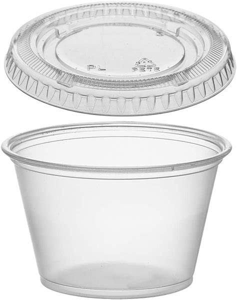 Amazon Com Edi 4 Ounce Clear Plastic Disposable Portion Cups Souffle Cup With Lids 50 Sets Industrial Scientific