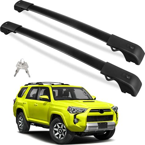 Amazon Com Erkul Roof Rack Cross Bars For Toyota 4Runner 2010 2024 Aluminum Crossbars With Anti Theft Lock For Rooftop Compatible With Raised Rails Black Automotive