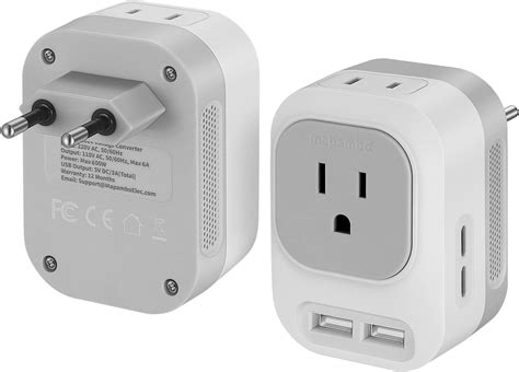 Amazon Com European Travel Plug Adapter 3 Pack Tessan International Power Adaptor 2 Usb Type C Outlet Charger Usa To Most Of Europe Eu Spain Iceland Italy Germany France Israel