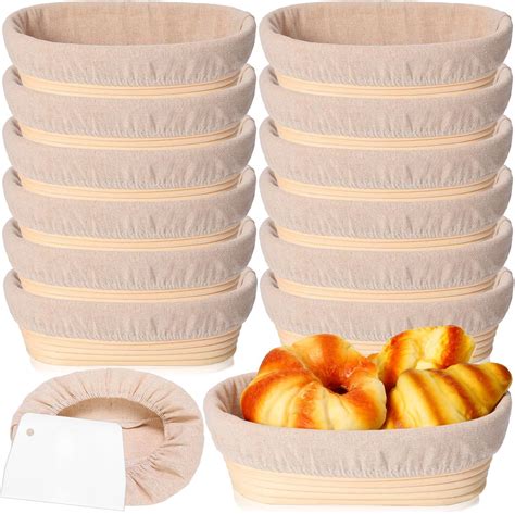 Amazon Com Gejoy 12 Set Bread Proofing Baskets Oval Shaped Banneton