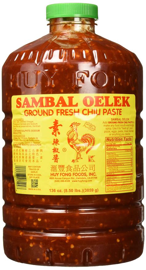Amazon Com Huy Fong Sambal Oelek 8 5 Pound Chili 136 Ounce Chile Pastes Grocery Gourmet Food