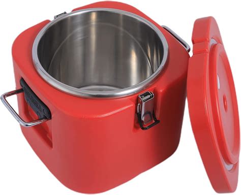 Amazon Com Insulated Soup Carrier Coolers 9 5L 2 5 Gallon Commercial Food Warmer Hot Box For Food Storage Stainless Steel Leakproof Lid Insulated Soup Container For Restaurant Canteen Home Yellow Industrial Scientific