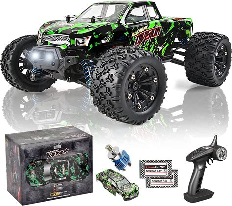 Amazon Com Itefdtutne 1 10 Off Road All Terrain Remote Control Car Rc Monster Truck Max 43 Km H High Speed 4Wd Electric Rc Cars With 2 4 Ghz Remote Control And 2 Lipo Batteries For Kids