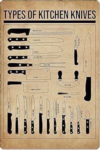 Amazon Com Jiufotk Types Of Kitchen Knives Posters Metal Signs Chef Science Knowledge Wall Decor Room Decor Home Decor Printing Plaque 12X16 Inches Posters Prints