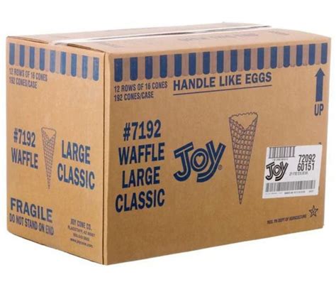 Amazon Com Joy Large Size Ice Cream Waffle Cone 192 Case Grocery Gourmet Food