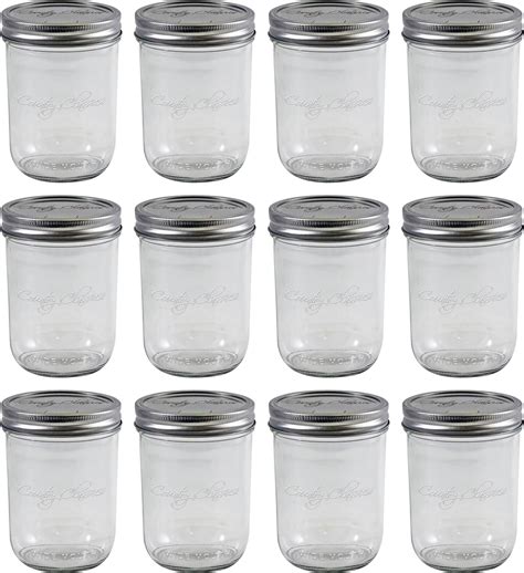Amazon Com Kerr 00500 1 2 Pint Wide Mouth Canning Jars Home Kitchen