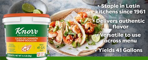 Amazon Com Knorr Professional Caldo De Camaron Shrimp Bouillon With Shrimp Flavor Granulated Base Bouillon As A Base Marinade Flavor Enhancer Shelf Stable Convenience 0G Trans Fat 4 4 Lbs Pack Of 4