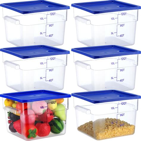 Amazon Com Layhit 6 Pack Food Storage Containers With Blue Lids