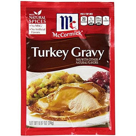 Amazon Com Mccormick Turkey Gravy Mix 0 87 Oz Pack Of 24 Grocery Gourmet Food