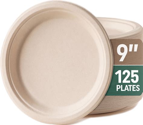 Amazon Com Monarchef Disposable Plates Sturdy And Durable Compostable