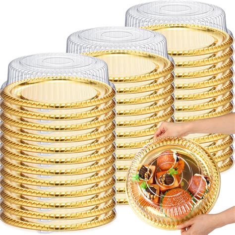 Amazon Com Nitial 12 Pcs Heavy Duty Serving Tray With Clear Lid Round Amazon Com Nitial 12 Pcs Heavy Duty Serving Tray With Clear Lid Round