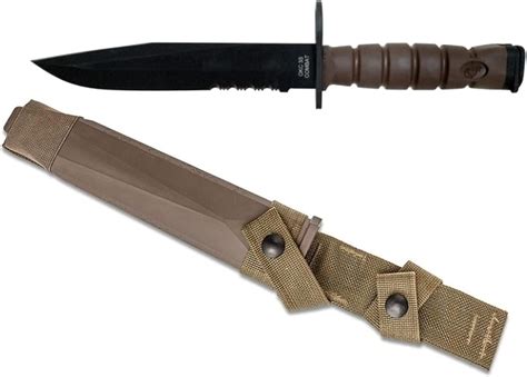Amazon Com Ontario Knife Co Okc3s Marine Bayonet Black Blade Tan Hard Sheath Sports Outdoors