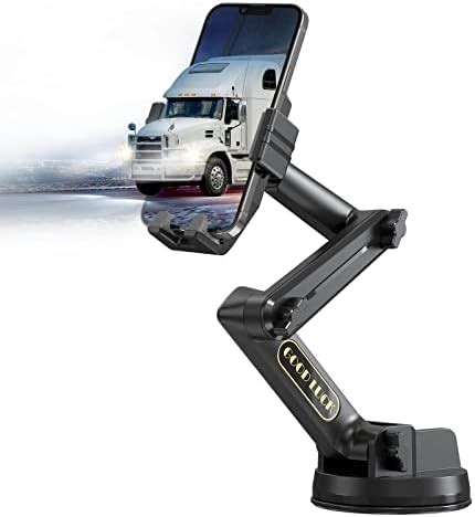 Amazon Com Phone Mount For Truck Phone Holder For Truck Heavy Duty Super Suction Cup Mobile Device Holder Dashboard Window Compact 10 3 Inch Arm Stable Compatible With Iphone Samsung