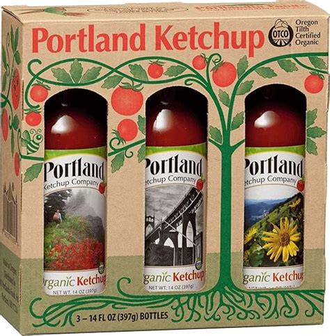 Amazon Com Portland Organic Ketchup Gift Box By Portlandia Foods 14 Fl Oz Pack Of 3 Naturally Gluten Free Vegan Non Gmo Usda Organic Certified Made In Oregon Usa Grocery Gourmet Food