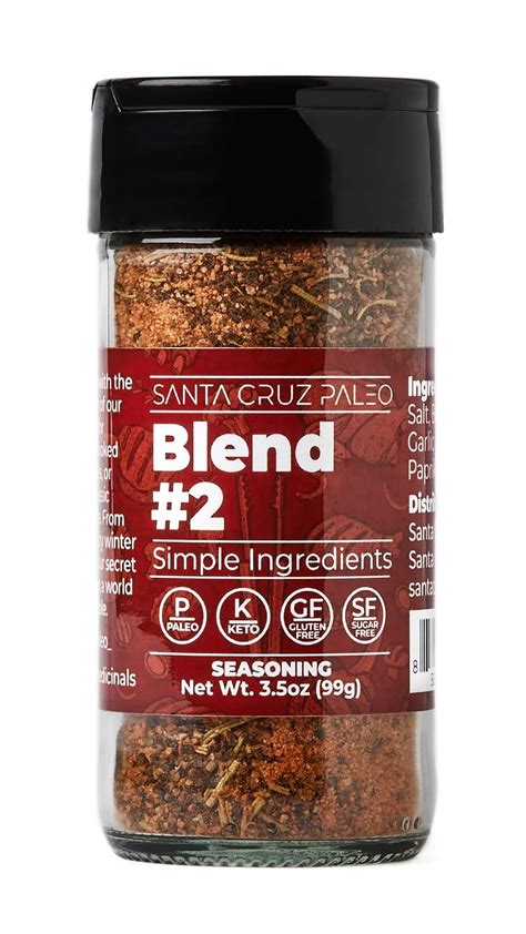 Amazon Com Santa Cruz Paleo Seasoning Blend 2 Sweet And Smoky Spice For Chicken Steak Burgers Wings And Ribs Garlic Sea Salt Black Pepper Rosemary And Paprika Gluten Free Keto Paleo 3 5