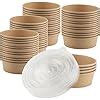 Amazon Com Sinjeun 60 Pack 17 Oz Kraft Paper Bowls With Clear Lids